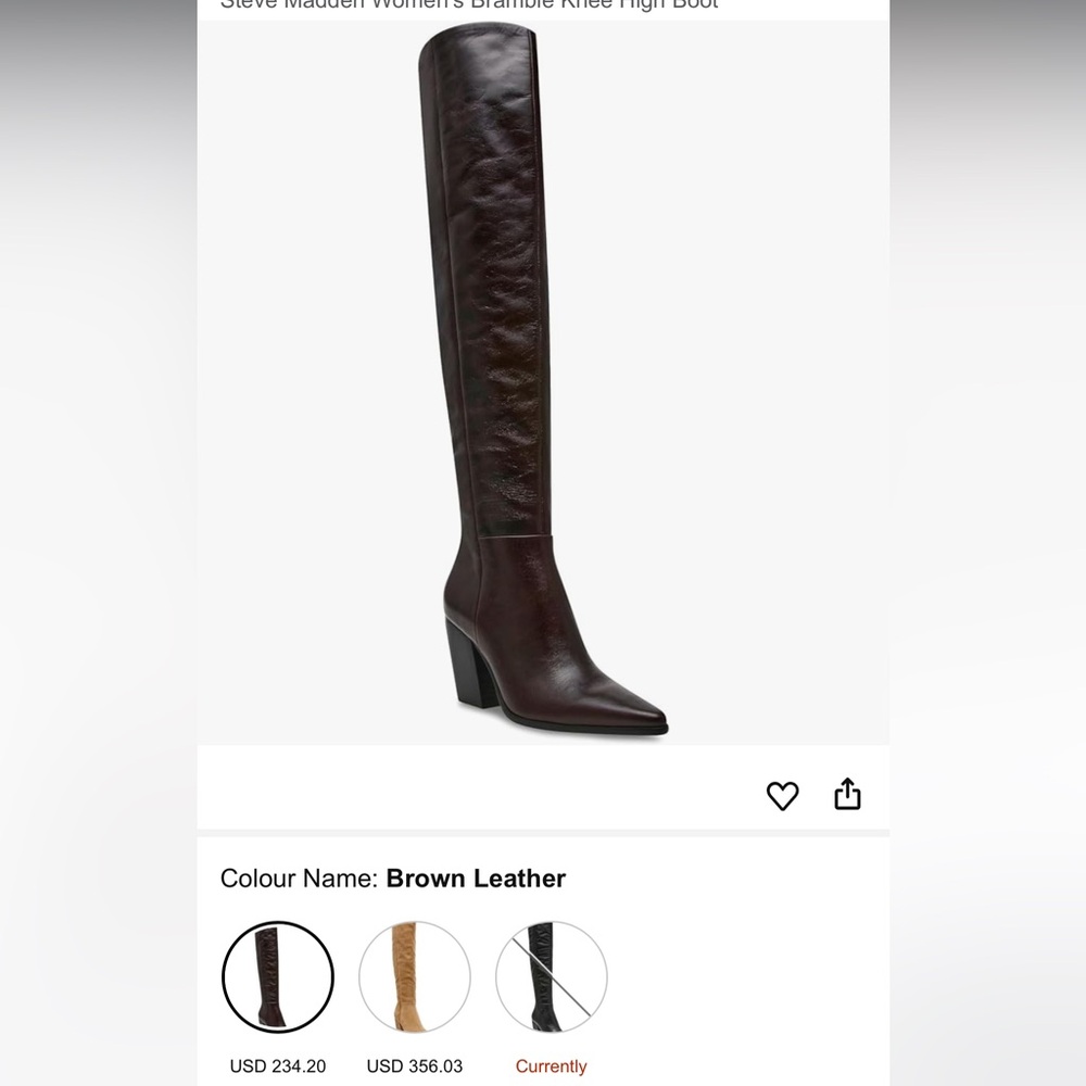 Steve Madden Women's Brown Leather Knee High Boot sz 6m